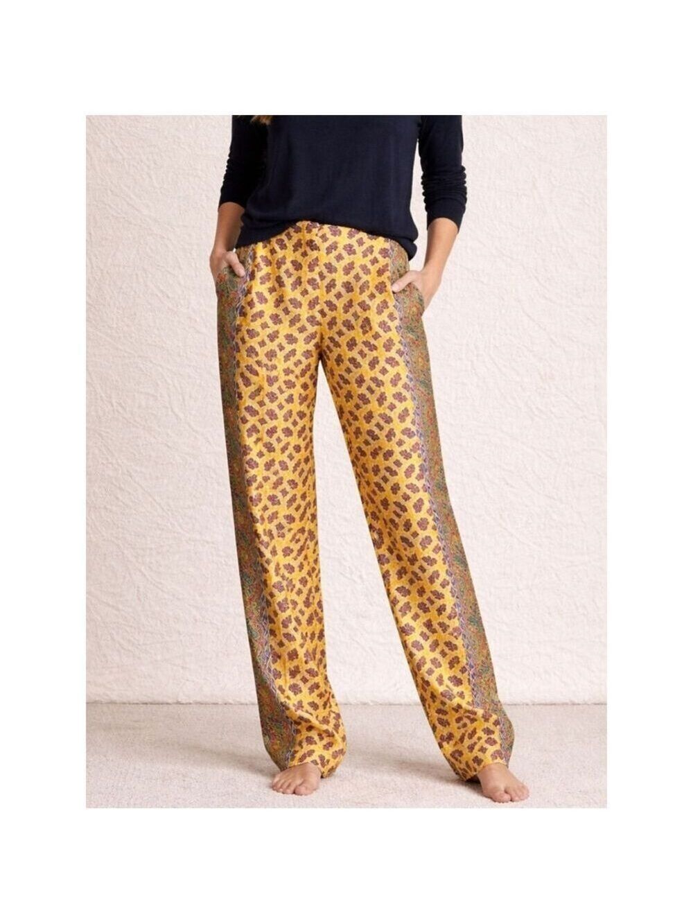 1552 NWT Ralph Lauren Purple Label Silk Pants Sz 2 Simone Pleated Paisley Italy